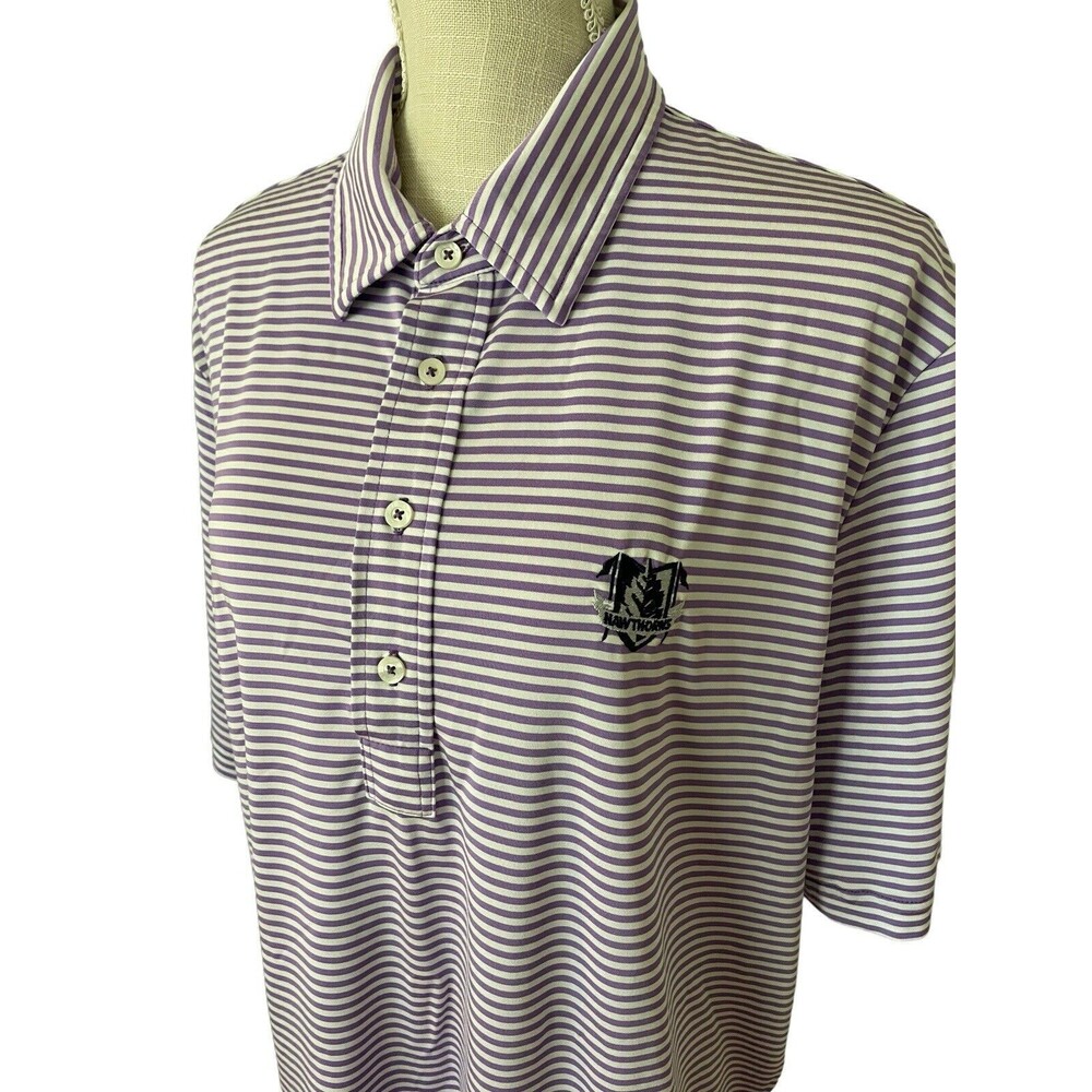 RLX Ralph Lauren Men's Performance‎ Purple Stripe Golf Polo Shirt XL